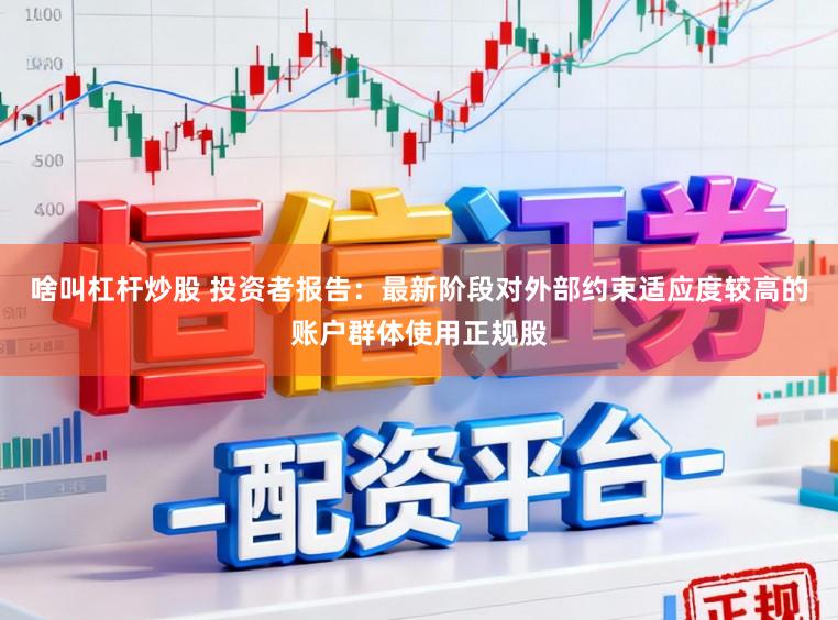 啥叫杠杆炒股 投资者报告：最新阶段对外部约束适应度较高的账户群体使用正规股